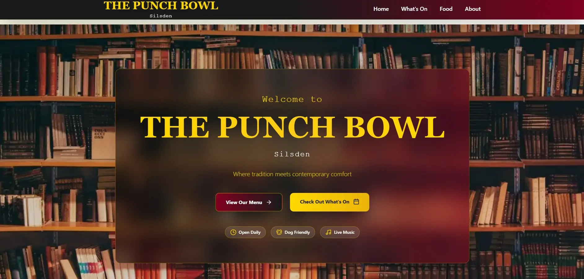 The Punch Bowl Silsden website